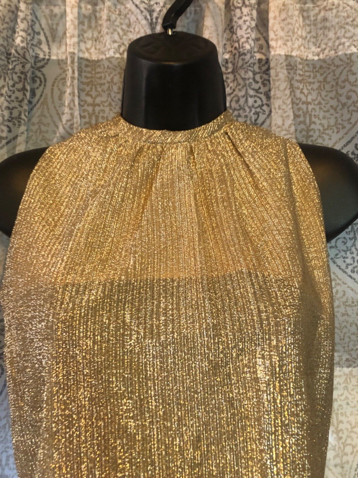 Haut Ann Taylor Sans Manches Doré Métallisé - Taille PS (Petite) - Neuf Avec étiquettes - Style Tunique