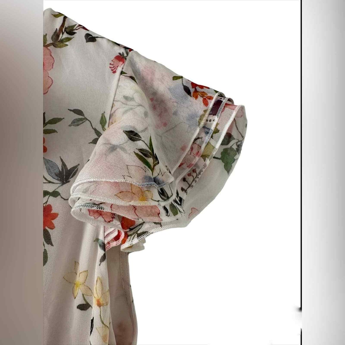 alice olivia leslie tie neck floral print silk ruffle dress Alice + Olivia Leslie Tie-Neck Floral-Print Silk Ruffle Tiered Dress Size 6