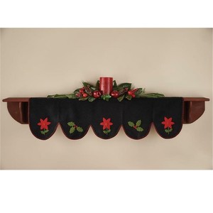 Park Design Yuletide Poinsettia Christmas Wool Felt Fireplace