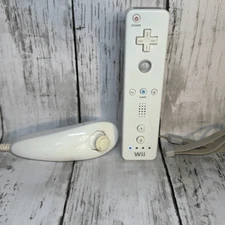 Nintendo Wii Nunchuk Controller Hand Curved Joystick and Wii Controller RVL-003