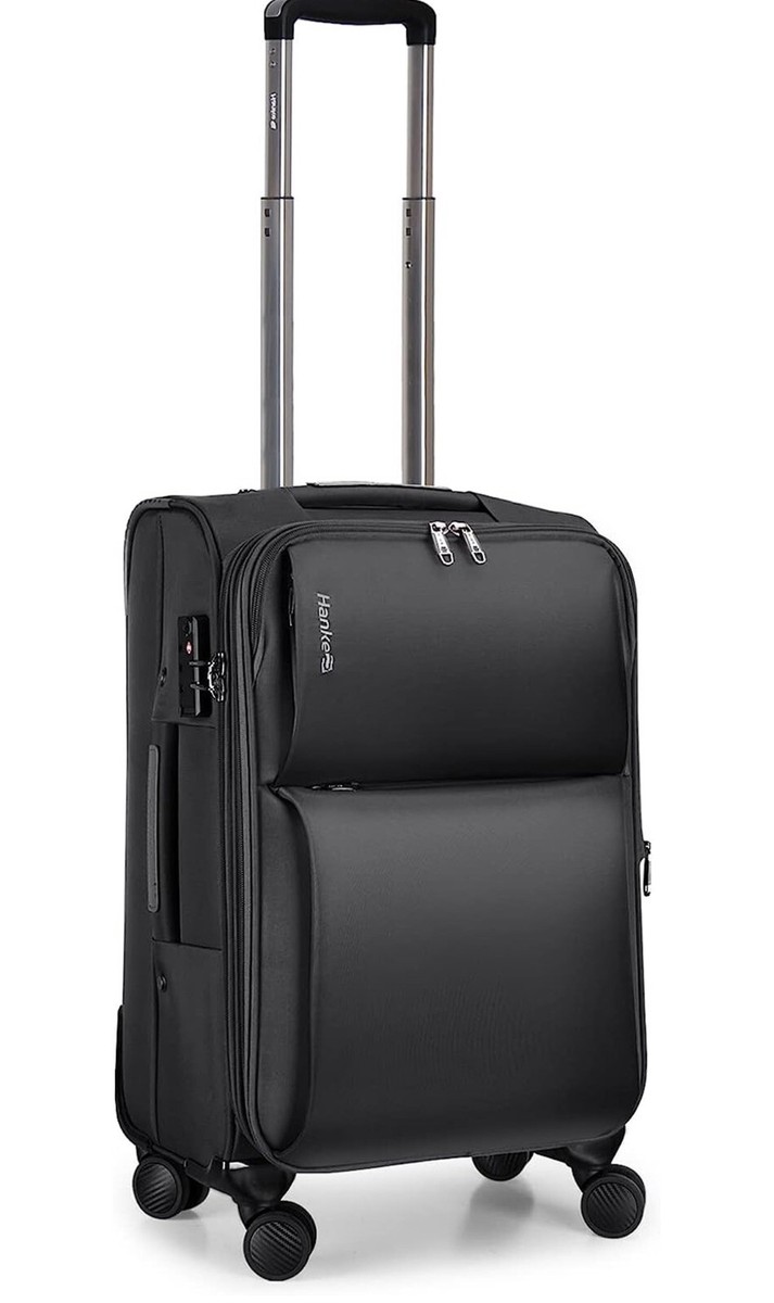 Hanke Expandable Soft-side Carry On Luggage 20” Black TSA Lock