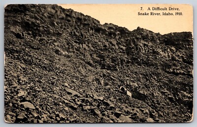 Oregon Trail Covered Wagon Rocky Road Snake River Canyon Idaho C1907 Postcard J5