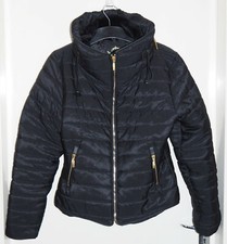 Rising Black Thick Quilted Polyester Winter Coat Size L, Length 69cm