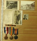 Military WW1 Mons Star Trio Medal Group With Rosette Photographs 1st Coy (3655