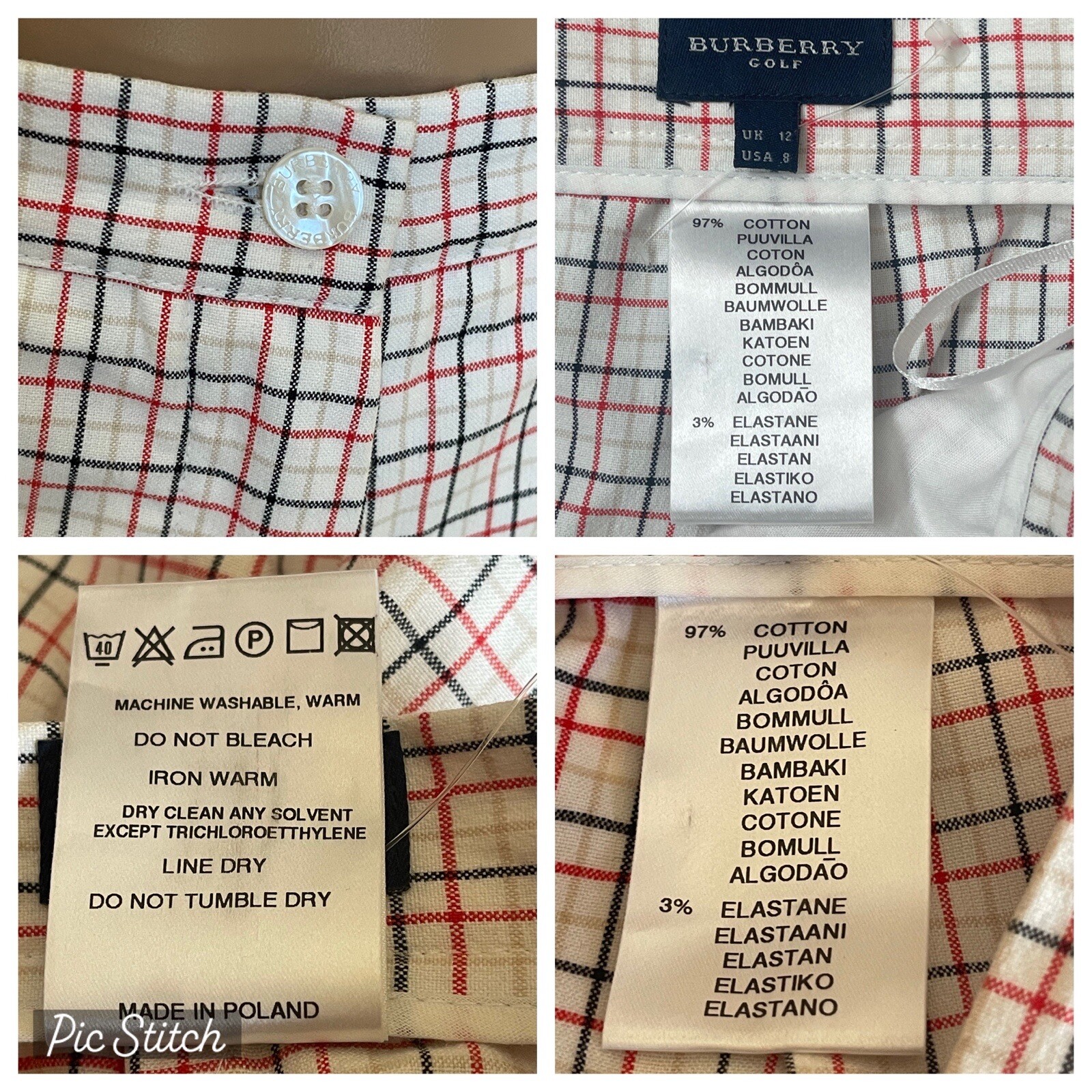 Burberry Pants  Golf Capri Color: ivory/Red/grey| Size: 8 thumbnail 14