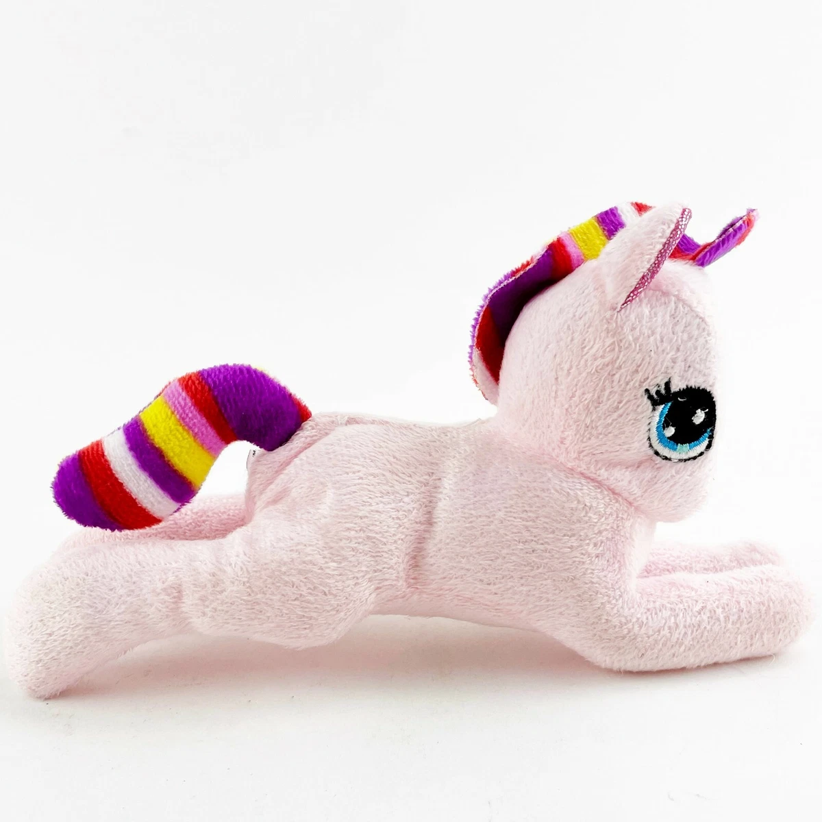 Fuzzy Friends Pink Rainbow Unicorn Plush Soft Stuffed Animal Pony Horse Toy 7.5