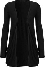 Ladies Boyfriend Cardigan Womens Long Sleeves Two Front Pockets UK Sizes 8-26