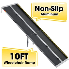 10FT Aluminum Multi-Folding Wheelchair Ramp Briefcase Style Portable Heavy Duty