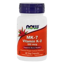 NOW Foods MK7 Vitamin K2 100 mcg., 60 Vegetarian Capsules