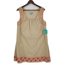 New Calypso St. Barth for Target Woven Shift Dress Embroidered Floral Size Large