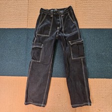 Distressed BDG Urban Outfitters Skate Womens Cargo Pants 26 Black L3c