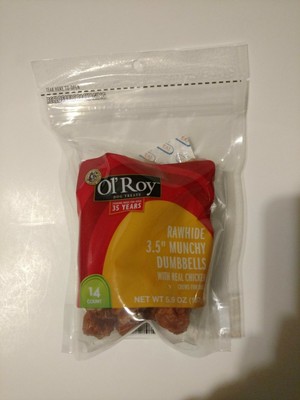 ol roy rawhide munchy dumbbells