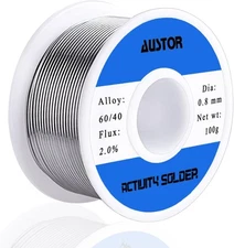 AUSTOR 60-40 Tin Lead Rosin Core Solder Wire for Electrical 0.8mm 100g 