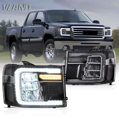 VLAND LED Headlights w/Startup Animation For 2007-2013 GMC Sierra 1500 2500 3500