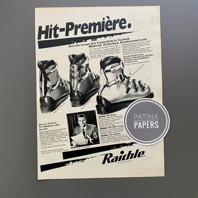 1970 Raichle of Switzerland Ski Skischuhe Werner Vetterli Vintage Ad Werbung