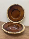 Hull Crestone - VTG Brown Drip Glaze Saucer 6" Plate -Oven Proof USA - Set Of  2