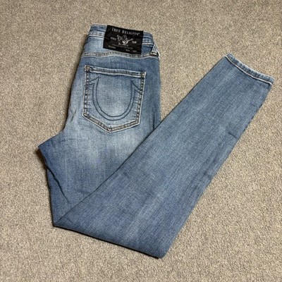 True Religion Damen Jennie Curvy Mid Rise Skinny Jeans Blau W28 L29 