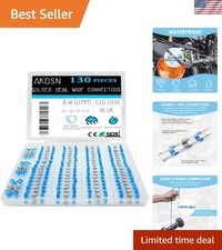 130 PCS Blue Heat Shrink Butt Connectors,16-14 AWG, Self Soldering Butt Conne...