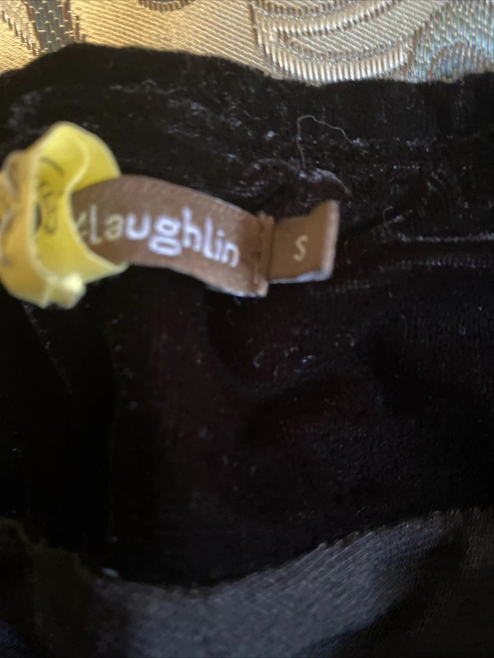 Pantalones para mujer J. McLaughlin negros de terciopelo Martini bordados talla S Foto 2 de 4