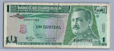 Guatemala  1  Quetzal  March 6, 1991   P-73 Circulated Banknote