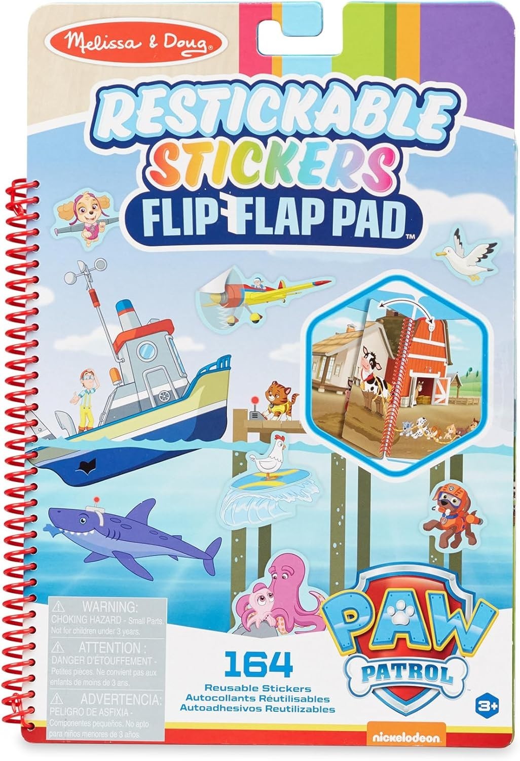 Melissa and Doug Paw Patrol Restickable Stickers Flip-Flap Pad Adventure Bay NEW