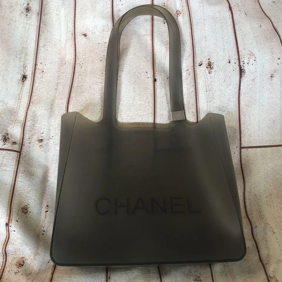 CHANEL Rubber Shoulder Bag Tote Bag Auth Gray Women France 124515 - Image 2 of 4