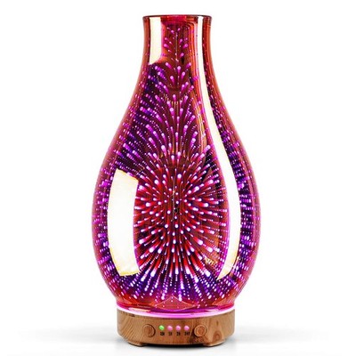 Essential Oil Diffuser 3D Glass Aromatherapy Ultrasonic Humidifier Cool Mist,...