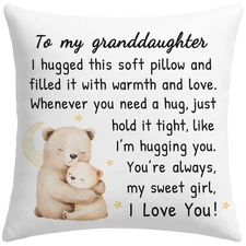 HERHOME to My Granddaughter Throw Pillow Cover, Granddaughter Gifts from Gran...