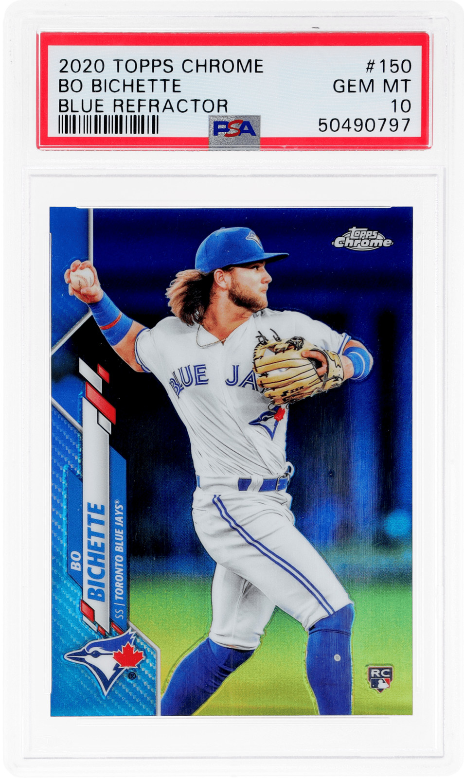 2020 Topps Chrome Bo Bichette Blue Refractor #150 /150 PSA 10