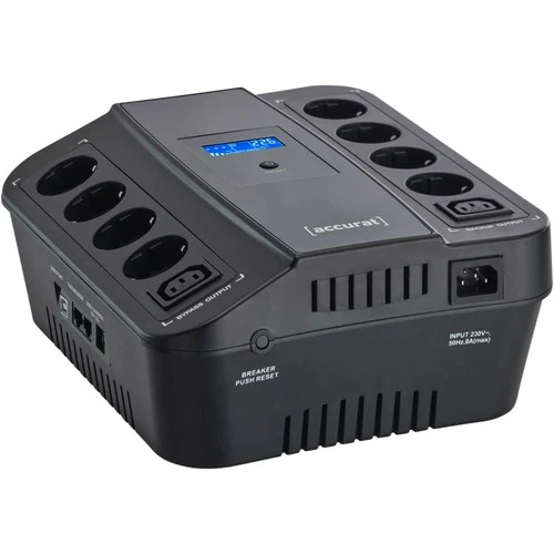 Accurat UPS Flux Netzinteraktive USV Anlage 850VA 510W 108Wh 5 SchuKo Steckdosen