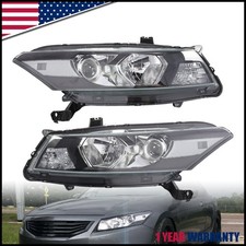 For 2008-2012 Honda Accord Coupe Halogen Projector Black Clear Headlights Pair For 2008-2012 Honda Accord Coupe Halogen Projector Black Clear Headlights Pair