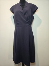 Calvin Klein Dress Women's 10 Navy Classic Midi Cap Sleeve Business Casual