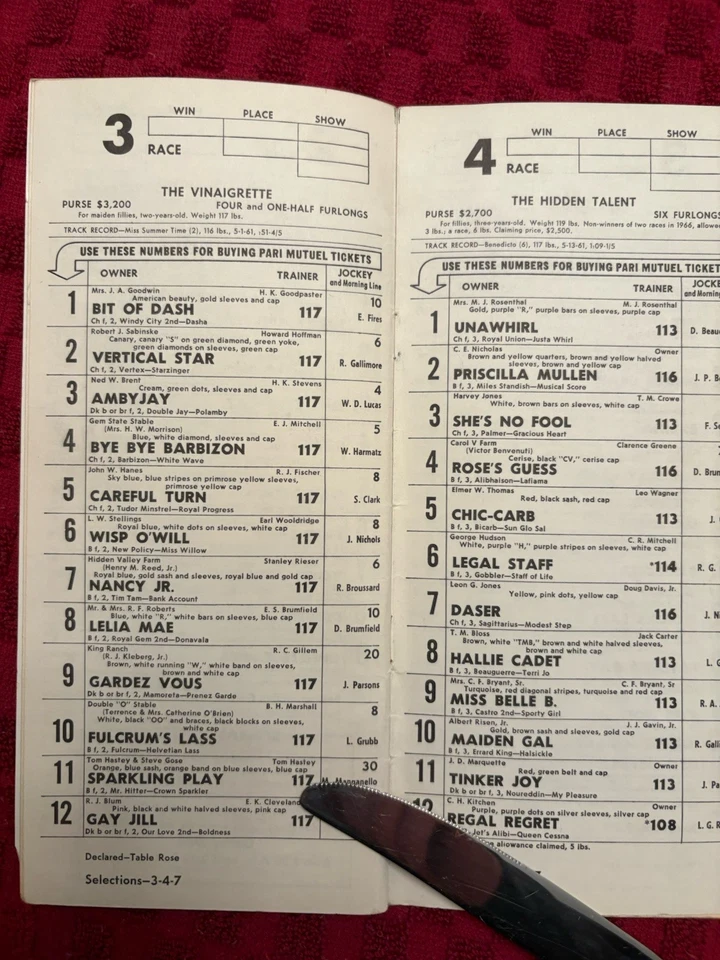 1966 KENTUCKY OAKS PROGRAM—Champion LADY PITT—VERY HARD TO FIND PROGRAM - Image 4 of 4