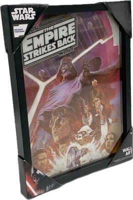 Star Wars Empire Strikes Back Framed 3D Glass Wall Art Collectible, 11  x 14 