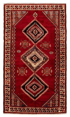 Vintage Geometric Area Rug 5'1'' x 9'1'' Traditional Hand-Knotted Wool Carpet