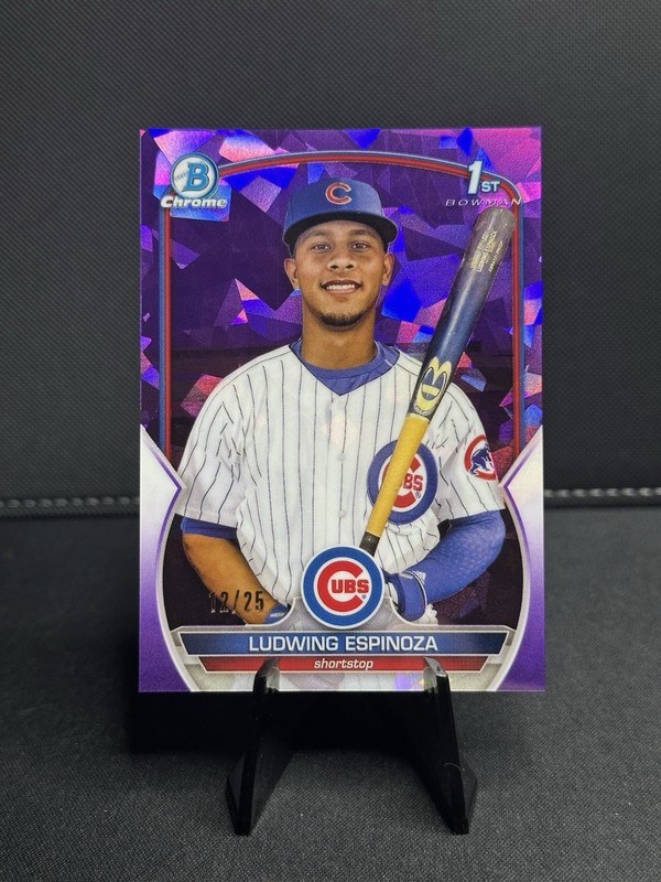 2023 Bowman Chrome Sapphire Ludwing Espinoza /25 Purple #BCP-192 (RC) Cubs 1st