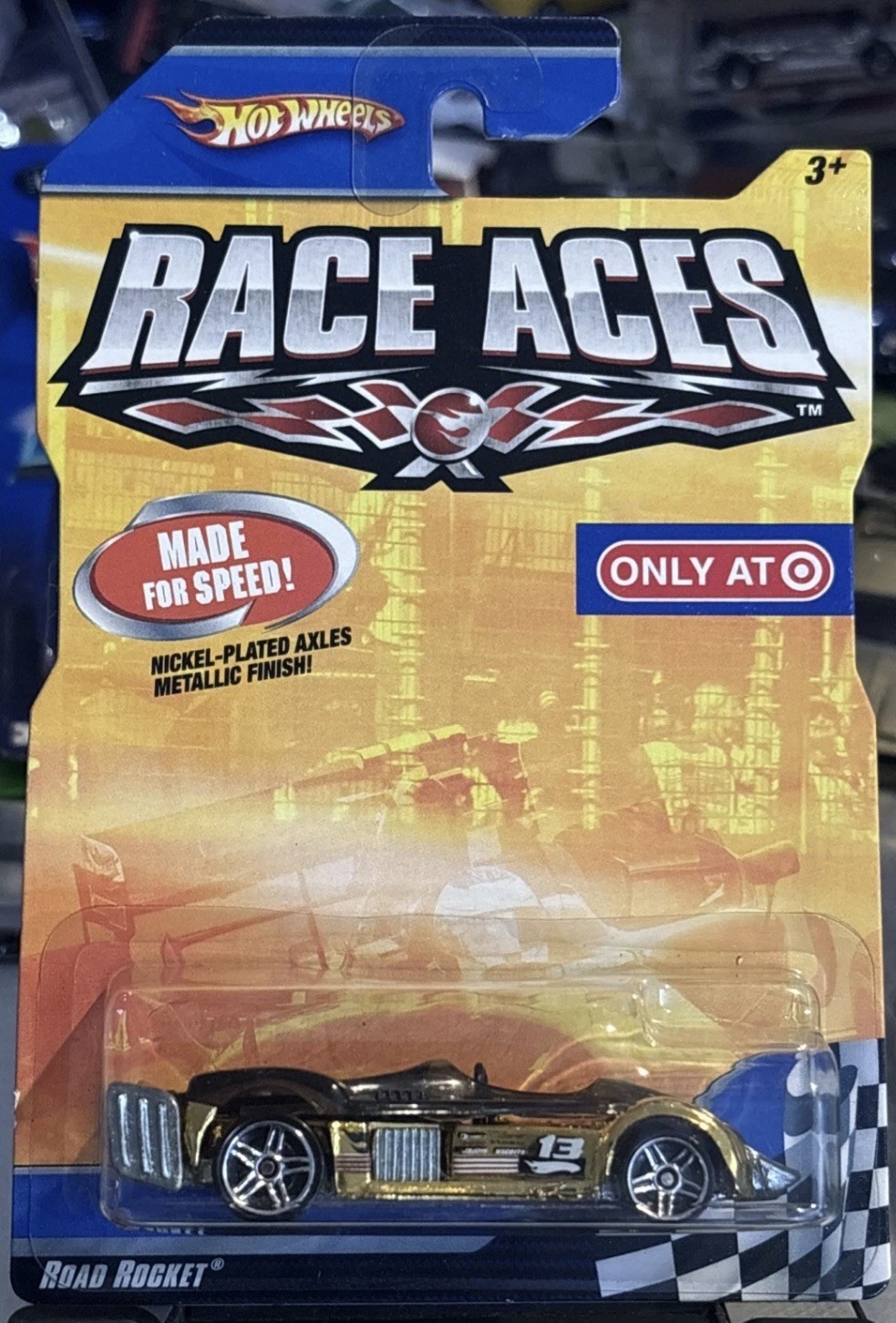 Hot Wheels 2008 Race Aces, Road Rocket, Gold Chrome