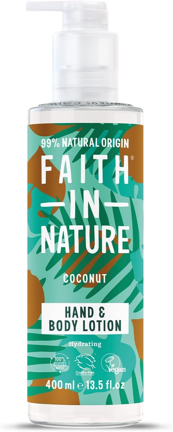 Faith In Nature Natural Coconut Hand and Body Lotion, Hydrating, Vegan and Crue