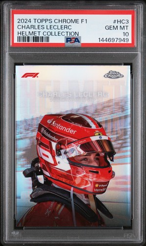 2024 Topps Chrome Formula 1 Helmet Collection Charles Leclerc [Orange Refractor] #HC-3 card