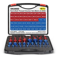 50Pcs Thread Checker, Bolt Size Finder Nut and 23... 