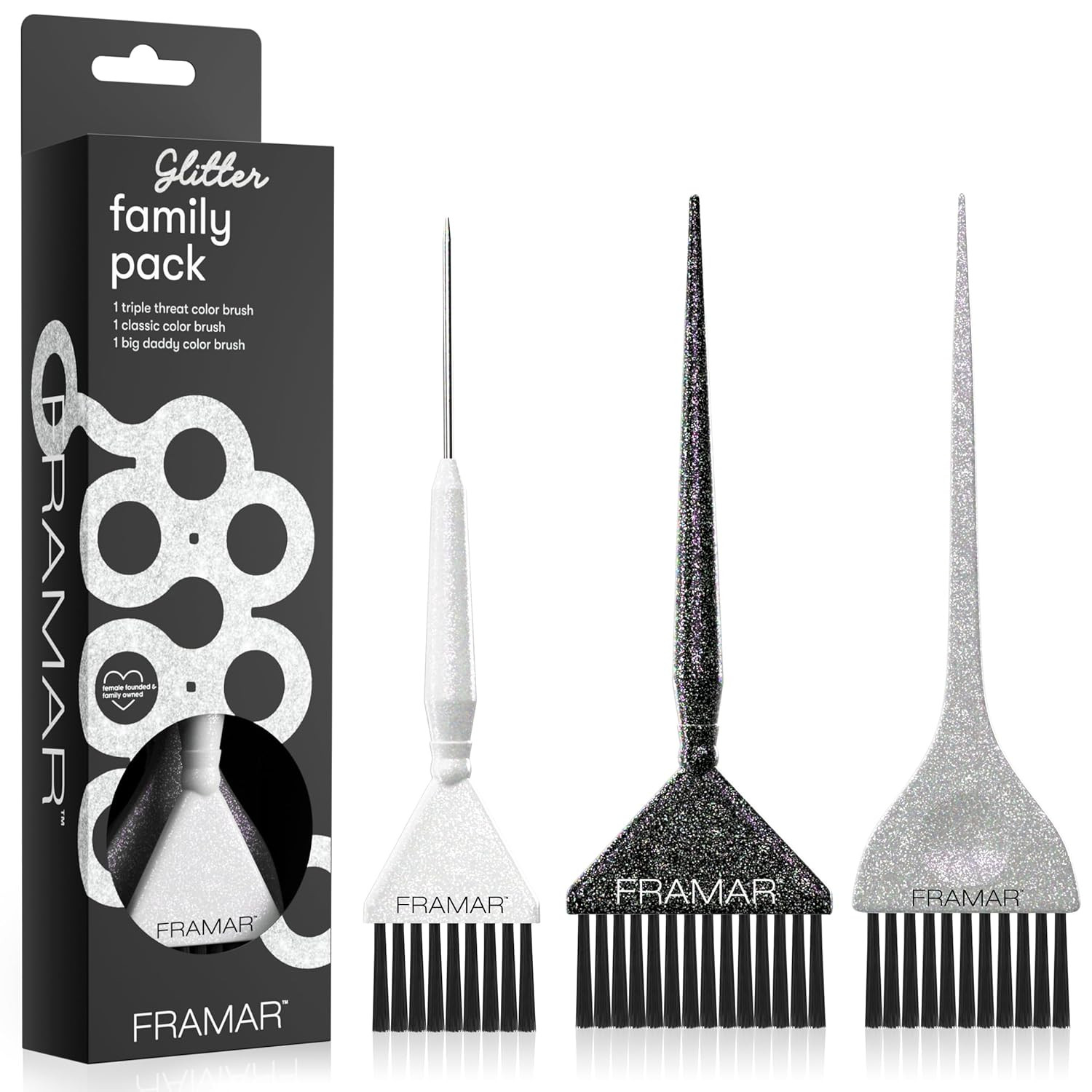FRAMAR Hair Color Brush Set – Glitter Color Brush, Hair Dye Brush Kit, Hair Colo