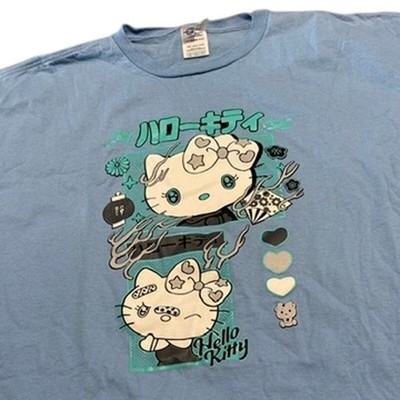 Vintage Hello Kitty Anime Graphic Tee Blue 3XL Delta Pro Weight Y2K USA
