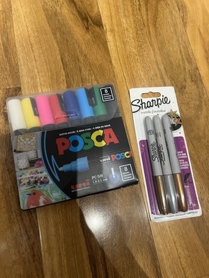 POSCA Standard Lackstift Marker Starter Pack - 8 Stück PC - 5M Sharpie Metallic