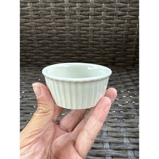 Hall China 844 White Ceramic Fluted Ramekin Custard Cup Made in USA 2.75"