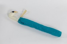 Vintage 1983 Berkshire Swan-Handle Umbrella   Teal Green   Charming  Works 