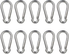 10 PCS Stainless Steel Carabiners Spring Snap Hooks Heavy Duty Keychain Clip NEW