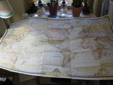 VINTAGE WORLD MAP National Geographic Decembe...
