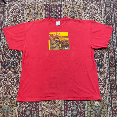 #ad VTG Nike silver tag Suedes Smooth Like My Stroke T Shirt Red Mens XXL shoe promo $25.26