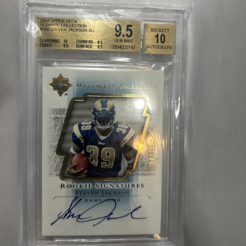 2004 Upper Deck Ultimate Collection #124 Steven Jackson #/250 BGS 9.5 w/10 Auto