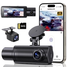 4K 1080P 1080P 5.8GHz WiFi Dash Cam Front and Rear Inside, Free 64G SD Card, ...
